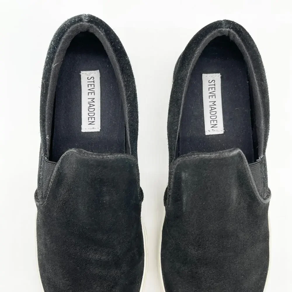 Steve Madden Womens Size‎ 8.5 Suede Slip On Coulter Sneakers Minimalist Classic